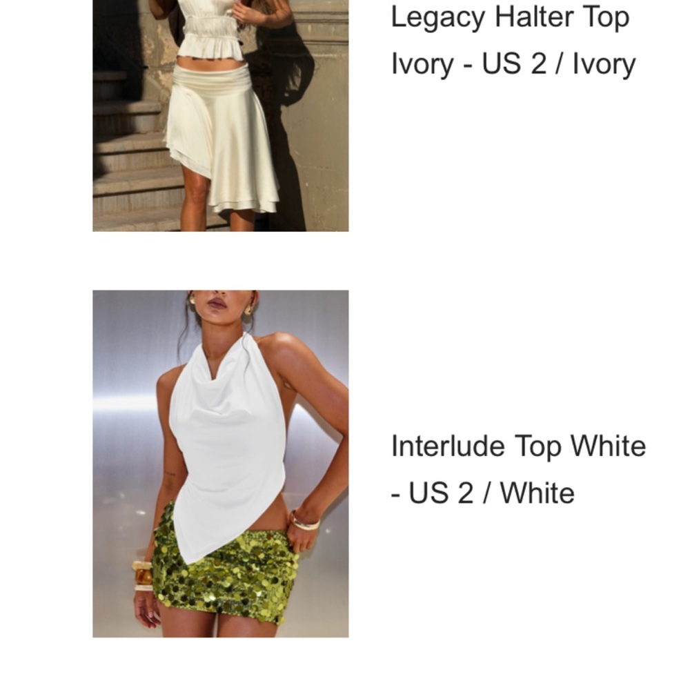 White Interlude Halter Top - Picture 2 of 2